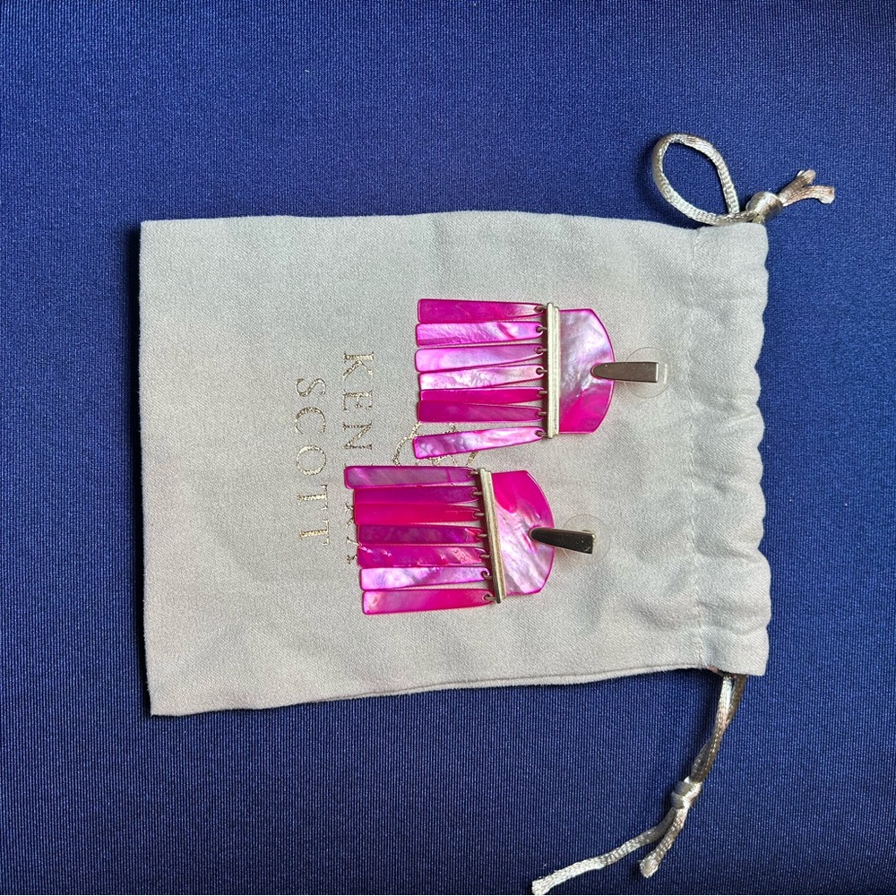Kendra Scott Pink and Gold Earrings Statement Pieces
